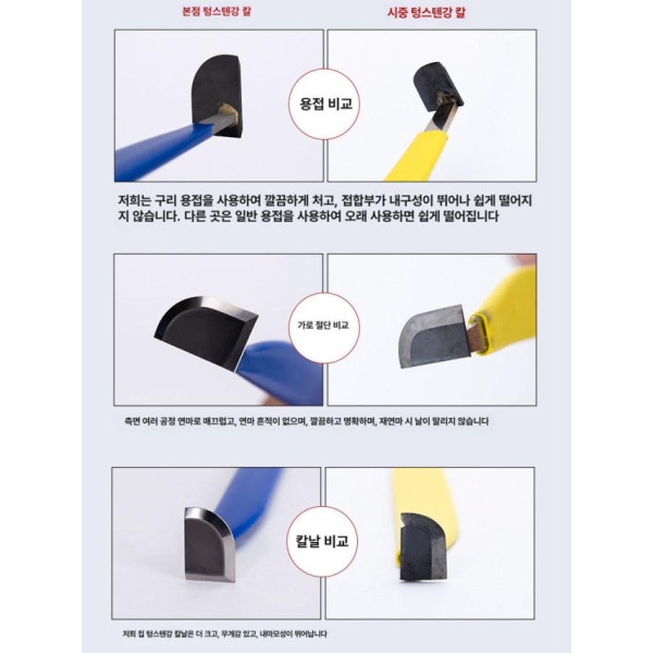전문가용 도자기 굽칼 대형 공방용 다듬기칼 조각도 내마모성 칼날 1번 - 상세 이미지 3