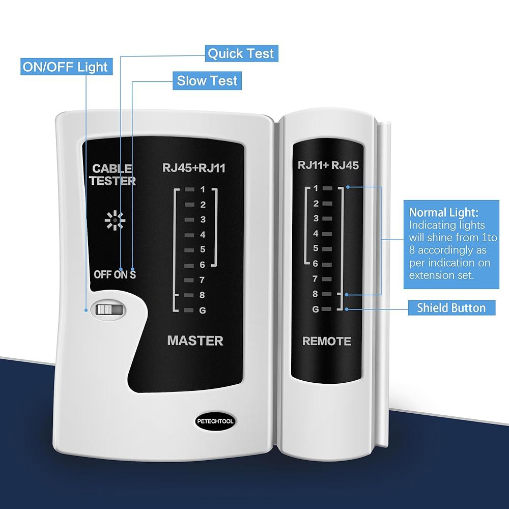 LAN RJ45 Cat5e Cat6a Cat7 UTP / 차폐 케이블 및 RJ11 RJ12용 네트워크 이더넷 테스터 Network Tester - 상세 이미지 2