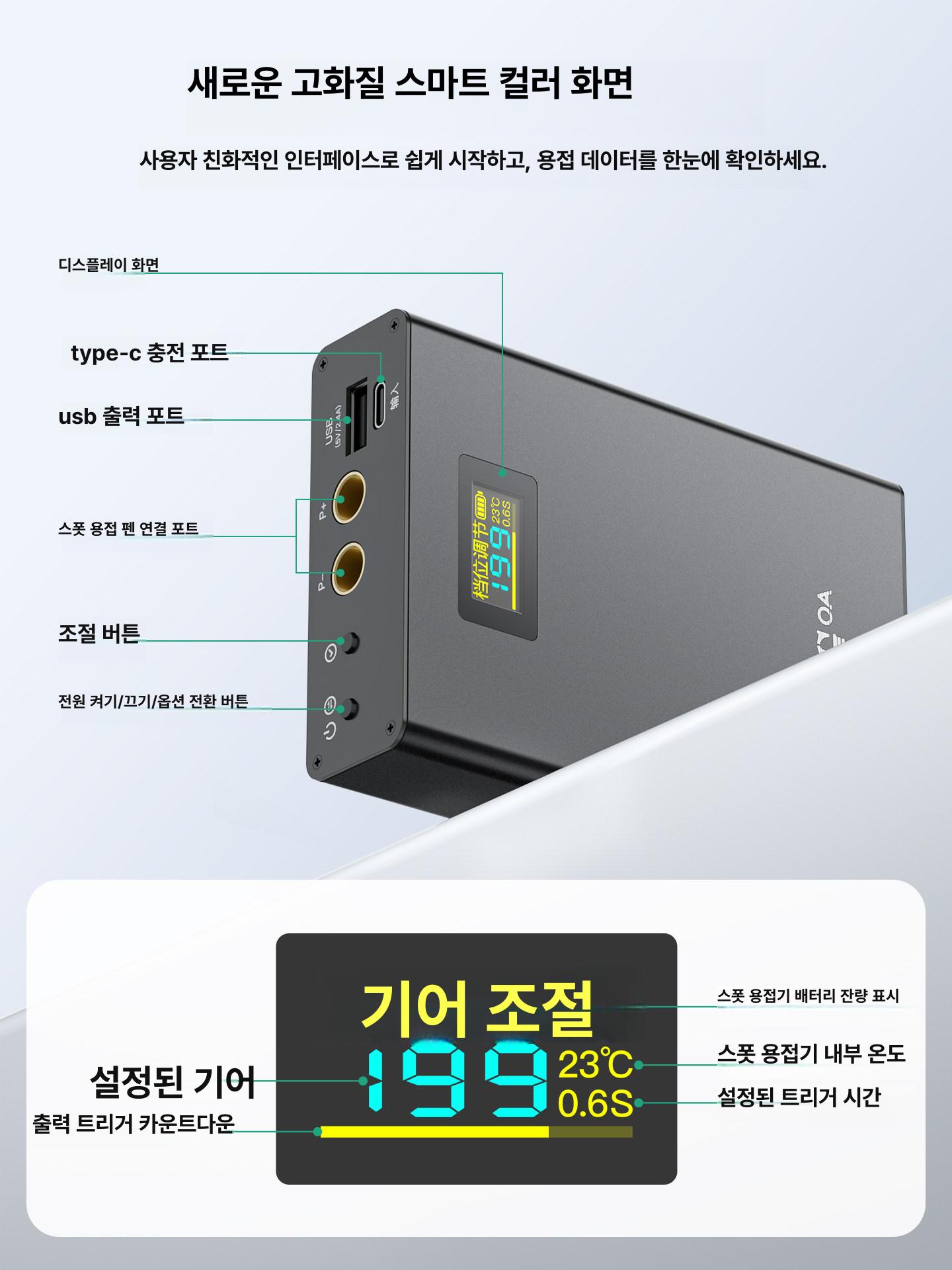 휴대용 용접기 스폿 디지털 스마트 스폿용접기 미니 핸드 인버터 산업용 CP01 [6단계 전력] - 상세 이미지 4