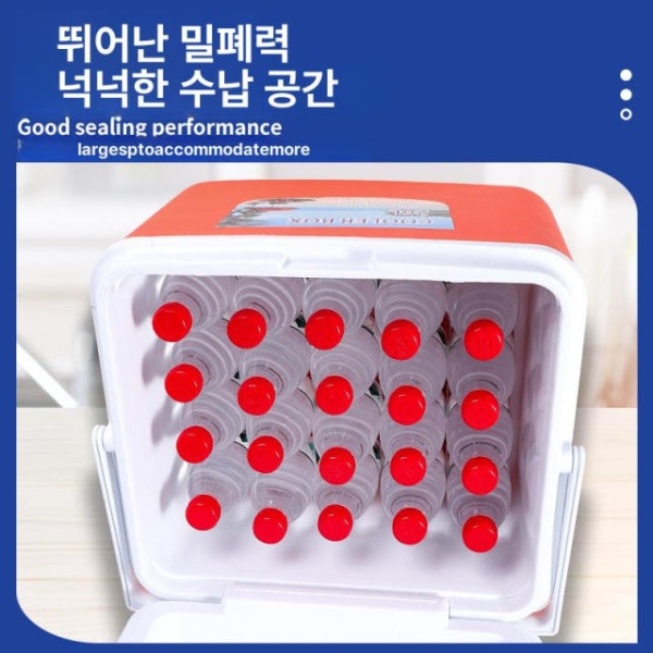캠핑 도시락 파우치 쿨러백 보냉가방 보냉백 은박 스트랩 6L + 6개아이스팩 1개 5L 레드 5개아이스팩 + 1개아이스패널 1개 - 상세 이미지 4