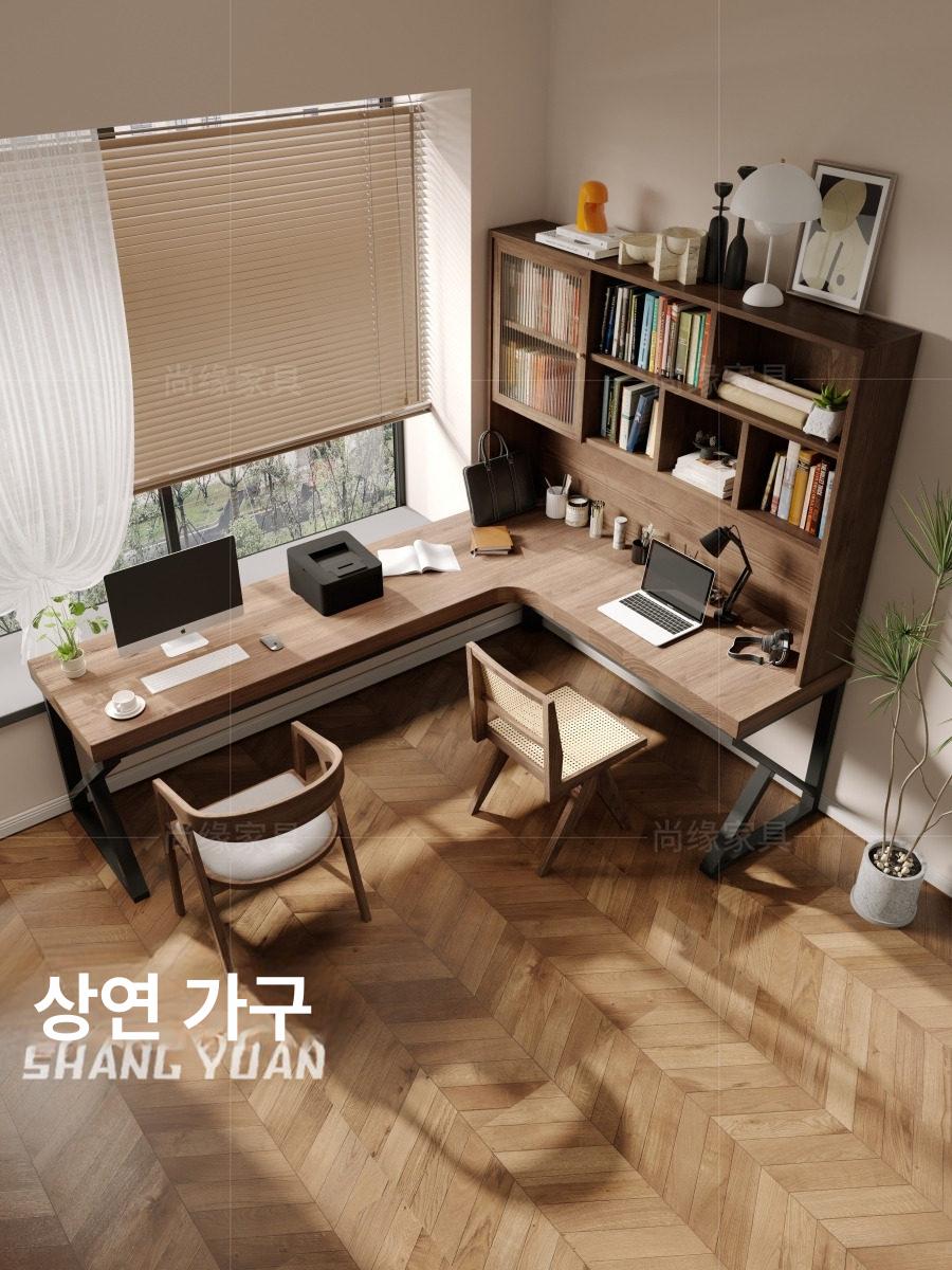 코너형 L자형 서재용 모서리 사무용 데스크 컴퓨터 단일 책상 120 x 100cm - 상세 이미지 4