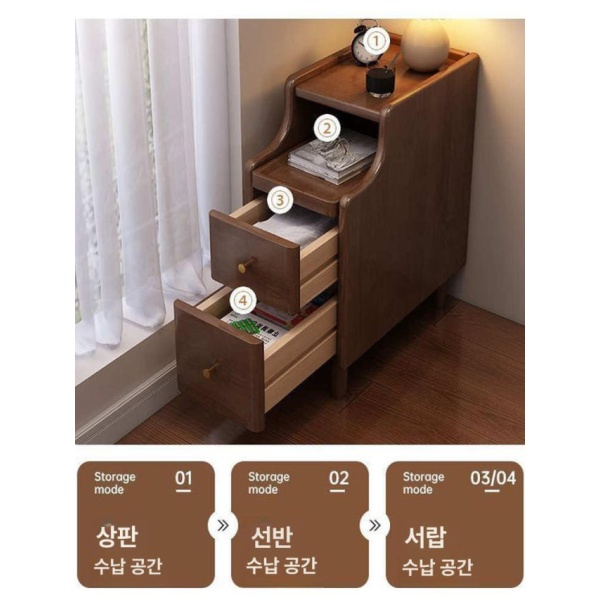 스마트 컴팩트 수납 침실 간이 틈새 슬림 서랍형 침대 도어 내추럴 우드 20cm 설치 불필요 내추럴 우드 20cm 설치 불필요 - 상세 이미지 5