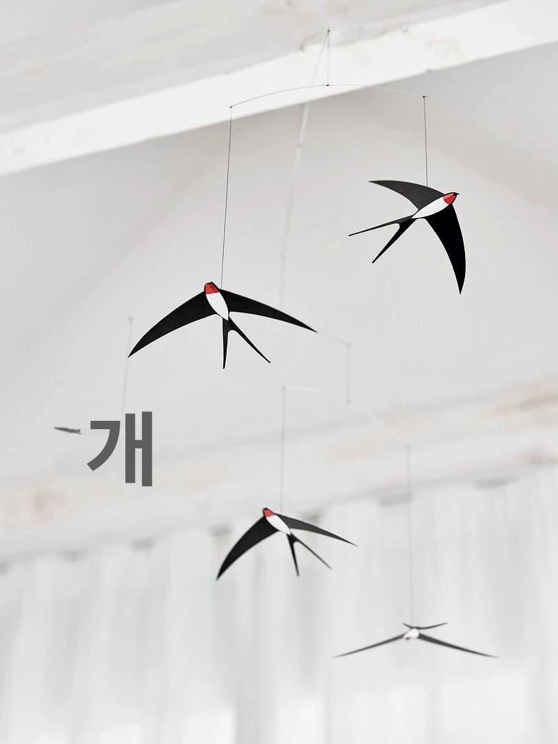 제비 모빌 벽장식 북유럽 감성 천장 일본 거실 행잉 3개 - 상세 이미지 5