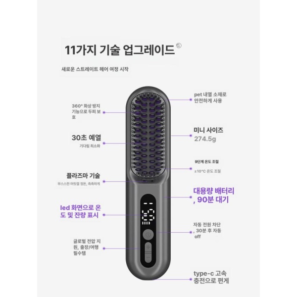 프리미엄 매직 뿌리볼륨 스트레이트 봉고데기 연출 S컬 물결 C컬 슬620 아이언그레이 목마사지기포함 슬620 아이언그레이 목마사지기포함 - 상세 이미지 5