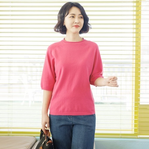 엄마옷 조이마담 T51582 롤 니트 티셔츠 중년여성의류 - 상품 이미지