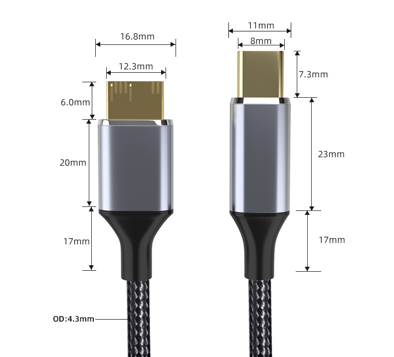 다크베이 USB C타입 to 마이크로B 외장하드 케이블 삼성 노트북 연결선 0.25m 상품 이미지
