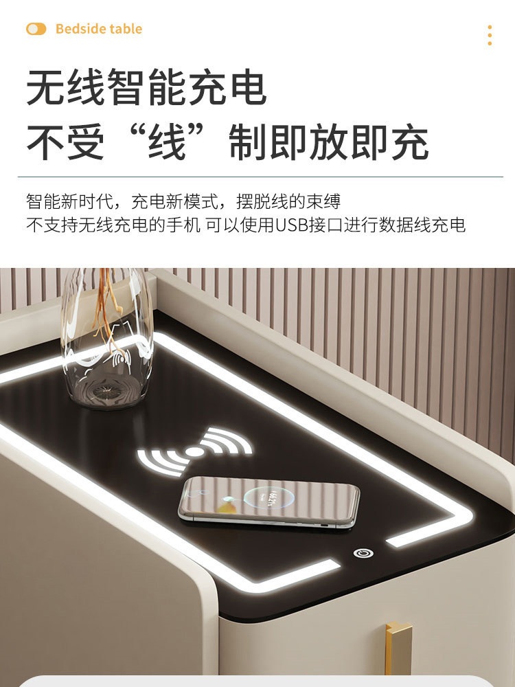침대 사이드 캐비넷 틈새 거실용 다층 수납장 슬림 디자인 탁자 가구 정리 틈새수납장 미색 소결석 슬래브 25x40x60cm - 상세 이미지 2