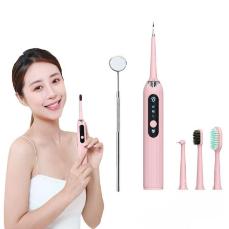 [루네온OEM]초음파 전동 치석제거기 치아 치석 니코틴 착색 제거 제거기 집에서 셀프 스케일링 가정용