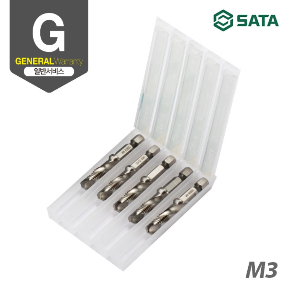 사타 SATA HSS 탭드릴 세트 5PCS 50803 스파이럴탭 나사산 기리 비트 - 상세 이미지 2