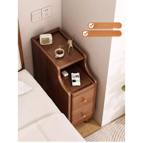 스마트 컴팩트 수납 침실 간이 틈새 슬림 서랍형 침대 도어 내추럴 우드 20cm 설치 불필요 내추럴 우드 20cm 설치 불필요 - 상품 이미지