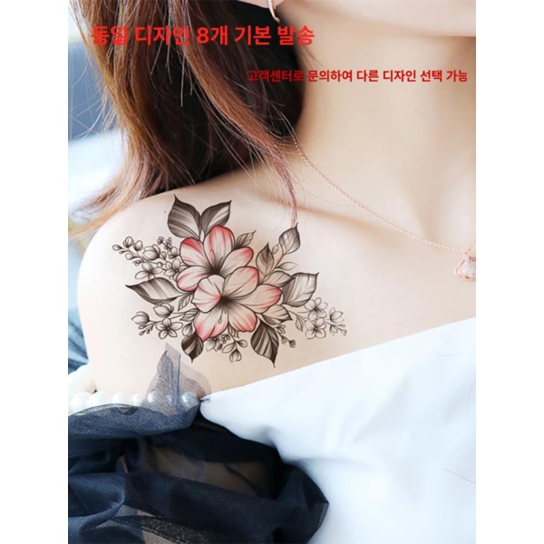 트렌디 플라워 방수 허벅지 팔뚝 문신 도안 스티커 헤나 스타일 메인 이미지 메인 이미지 스타일 - 상세 이미지 2