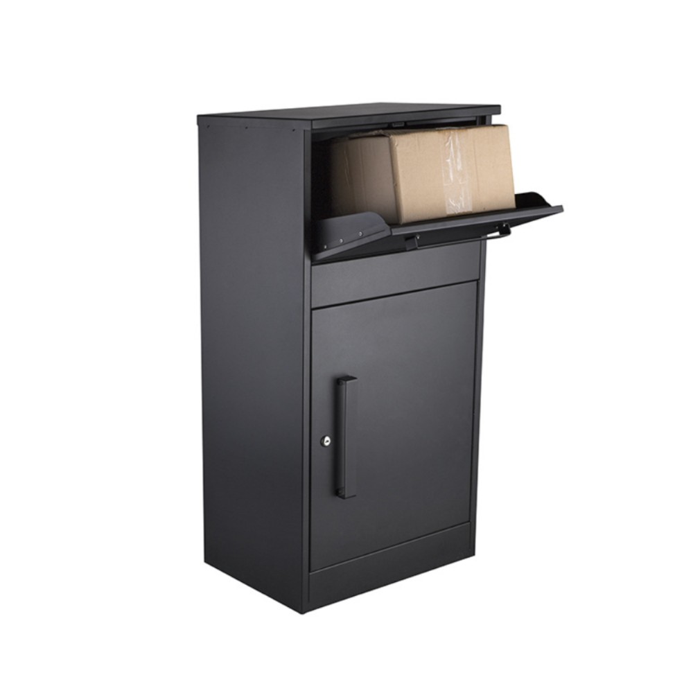 야외 방수 우편함 블랙 스테인리스 수동 우편박스 블랙 w500 x d375 x h1000mm - 상품 이미지