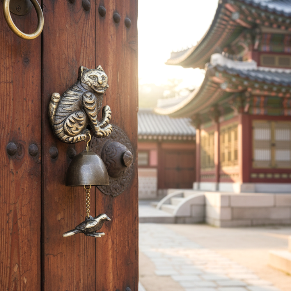현관종 도어벨 호작도 풍경종 한국 핸드메이드 개업 집들이 외국인 선물 - 상세 이미지 4