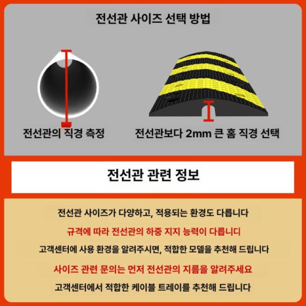 산업용 배관 덮개 바닥 케이블 방지턱 커버 고무 파이프 광산 대형 2반미터 중형 고체 러버 1단계 A - 상세 이미지 4