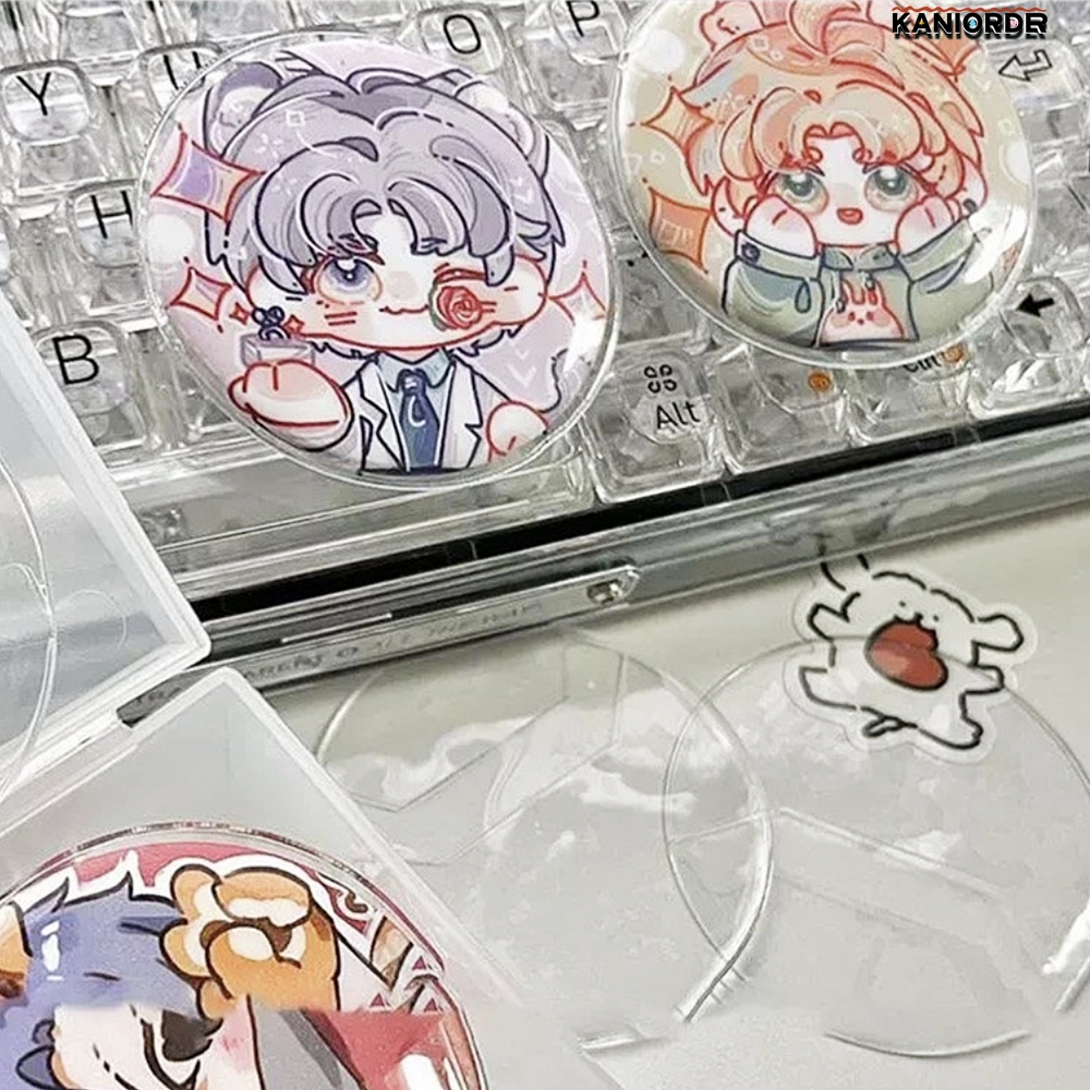 뱃지 케이스 투명 pvc 캔뱃지 수납 보관용 애니 굿즈 60mm 100개 - 상품 이미지