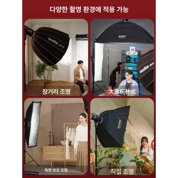 프로페셔널 파라볼릭 조명 스트로보용 60x60cm 정사각 소프트박스 지속광 호환용 정사각 60 x 60cm - 상세 이미지 4