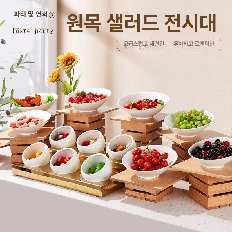 뷔페 그릇받침 호텔 거치대 플레이팅 과일 접시 디저트 세트 9 철제아트 - 상세 이미지 2