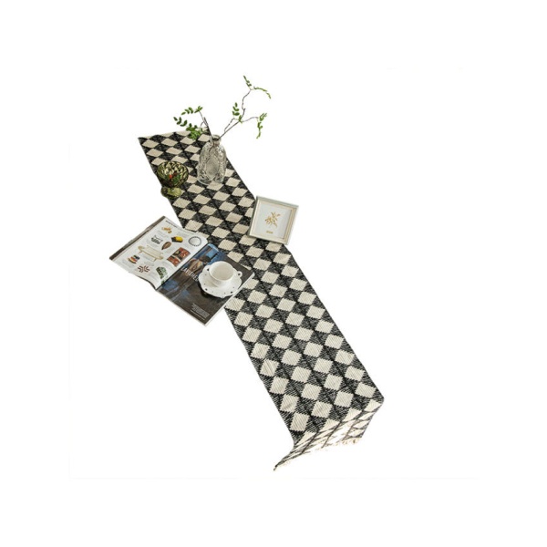 프리미엄 식탁 테이블보 커버 덮개 캠핑 방수 티테이블 린넨 비닐 블랙 스퀘어 35 x 140cm 블랙 스퀘어 35 x 120cm - 상세 이미지 5