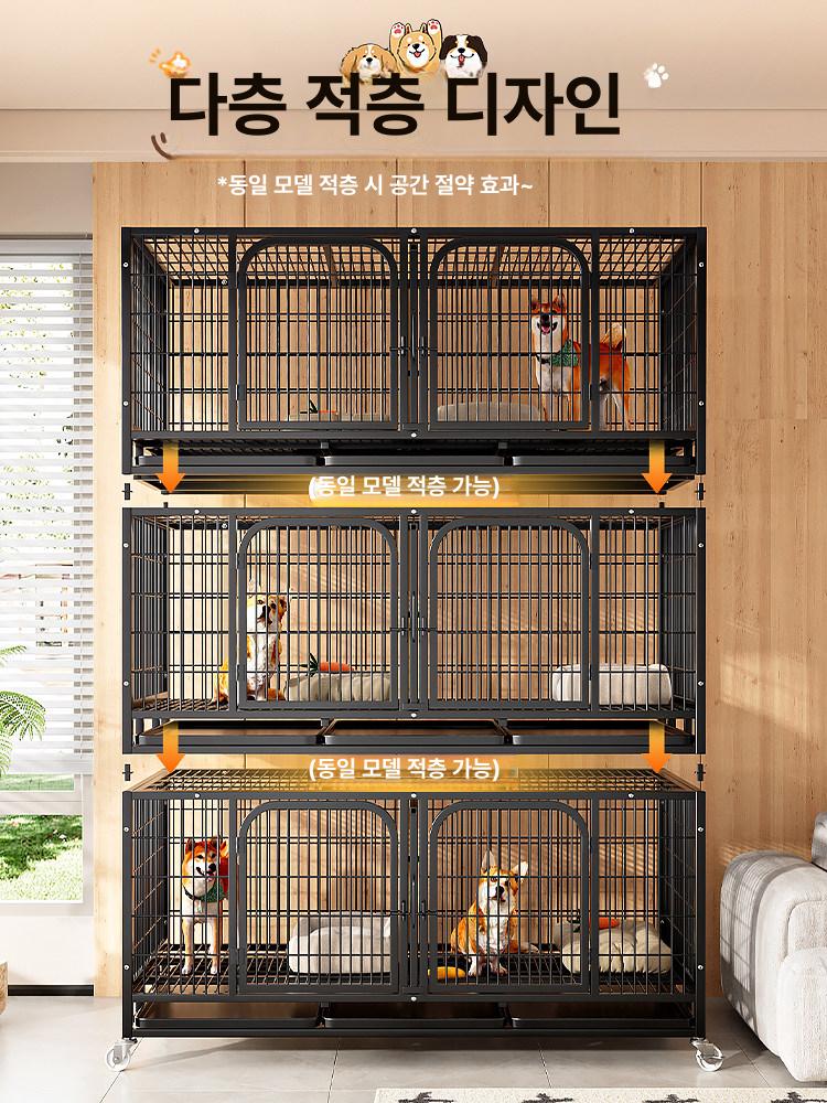 애견 케이지 강아지 분양장용 호텔장 동물 격리 철장 크롬 이동장 사각 켄넬 - 상세 이미지 3