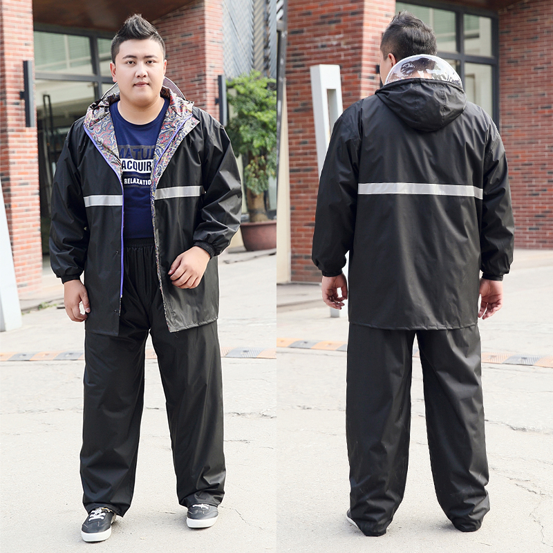 남성 배달라이더 우의 배달우의 오토바이 러버 우비 전신 더블레이어 블랙 XXL - 상세 이미지 4