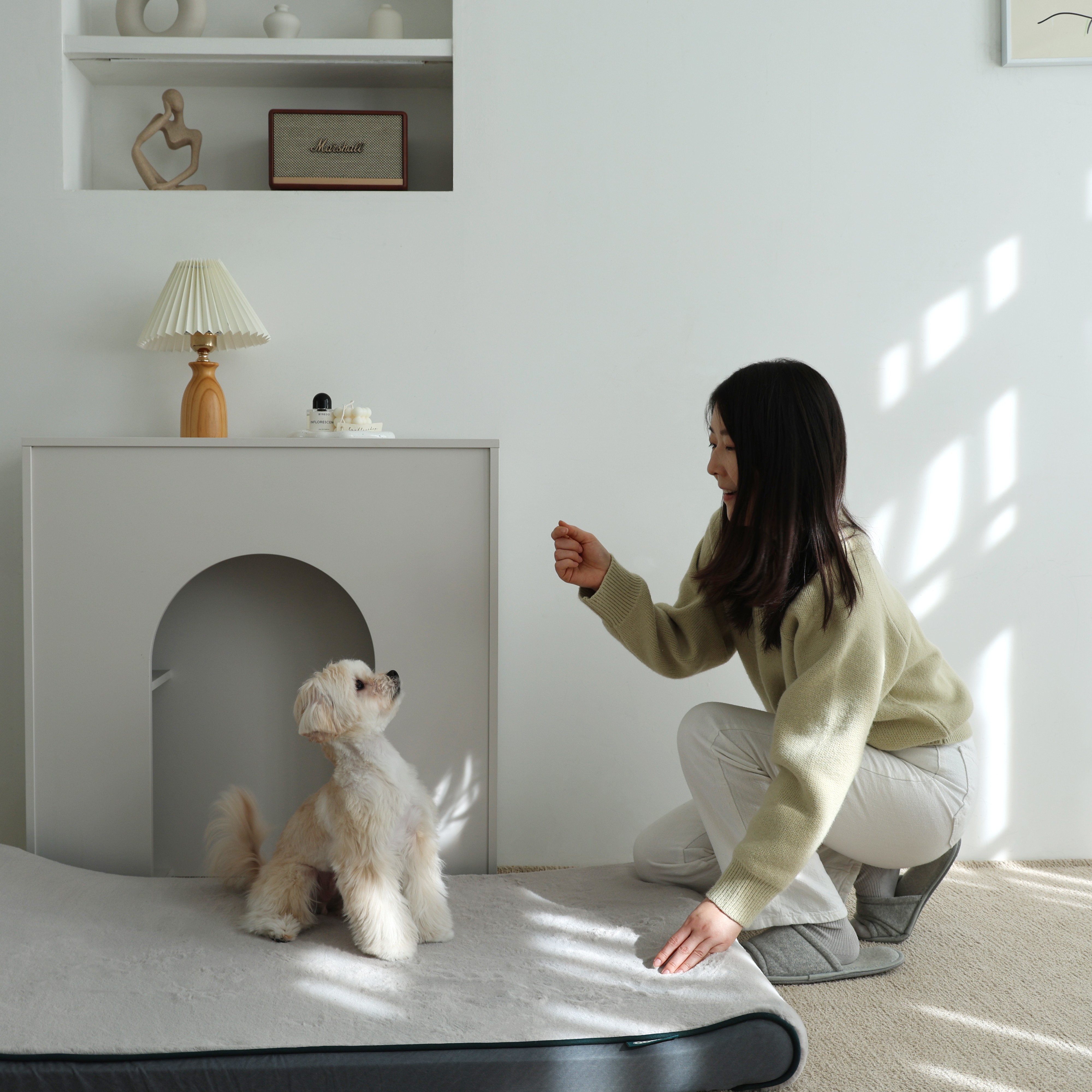 냐오오 강아지 침대 대형견 방석 쿠션 쇼파 국내생산 자체제작 고양이 도브그레이, XL 이미지 4