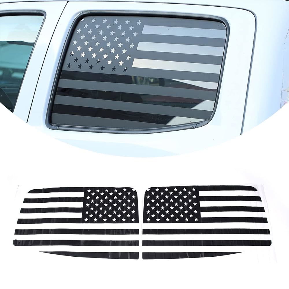 Car PVC Rear Side Window 2016-2023 Toyota (Black Tacoma ONE A Flage) US Suitable Model,Outside Decal - 상품 이미지