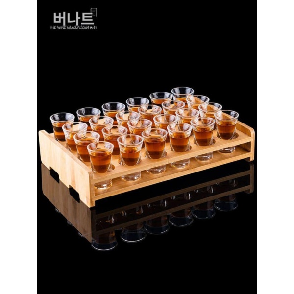 고급 와인 주류 진열장 위스키 캐비닛 샷잔 거치대 양주 엔틱 15ml 24개 + 24홀 아크릴 15ml 24개 + 24홀 아크릴 - 상품 이미지
