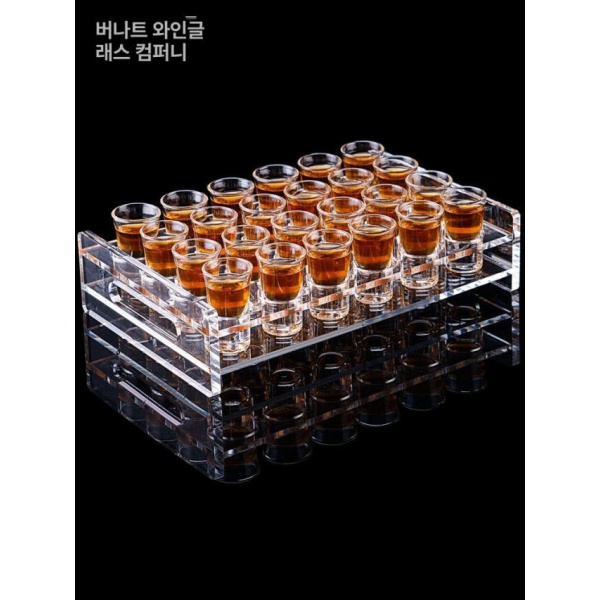 고급 와인 주류 진열장 위스키 캐비닛 샷잔 거치대 양주 엔틱 15ml 24개 + 24홀 아크릴 15ml 24개 + 24홀 아크릴 - 상세 이미지 2
