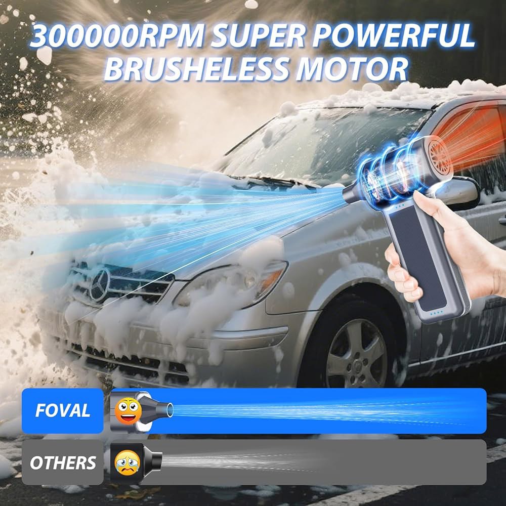 압축 공기 집진기, 300,000RPM 초강력 전기 무선 미니 먼지 송풍기 무단계 풍속 조절 가능한 컴퓨터, 키보드, 실외, 집, 자동차용 - 상세 이미지 2