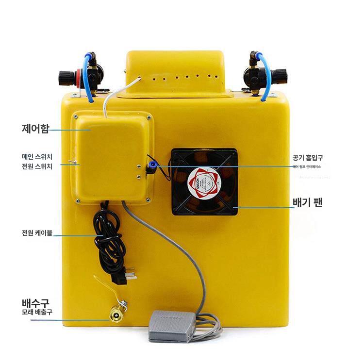 샌드블라스트 모래 분사 캐비닛형 금속 표면 연마 녹 제거 오염물질 청소 분진 포집 단일 게이지 - 상세 이미지 4
