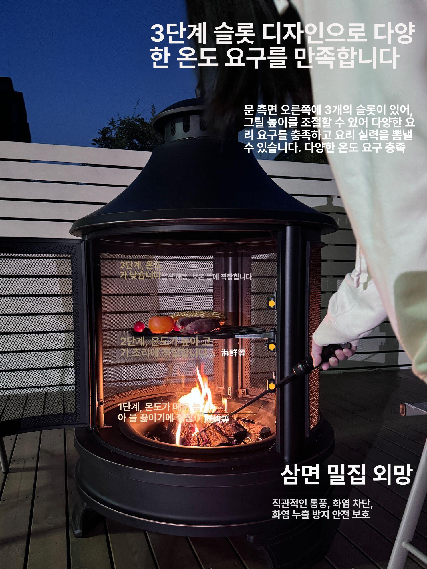 쓰레기 소각로 소각통 아궁이 가정용 야외 소각기 드럼통 원형 화덕 - 상세 이미지 4