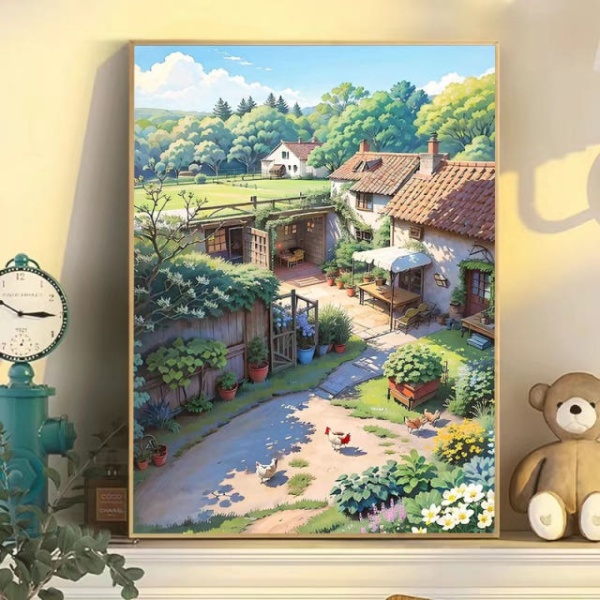 프리미엄 명화 그리기 세트 캔버스만 30 x 40cm 시골 도로 유화 거실 침실 장식용 A-3 단품 A-3 단품 30 x 40cm 캔버스만 - 상품 이미지