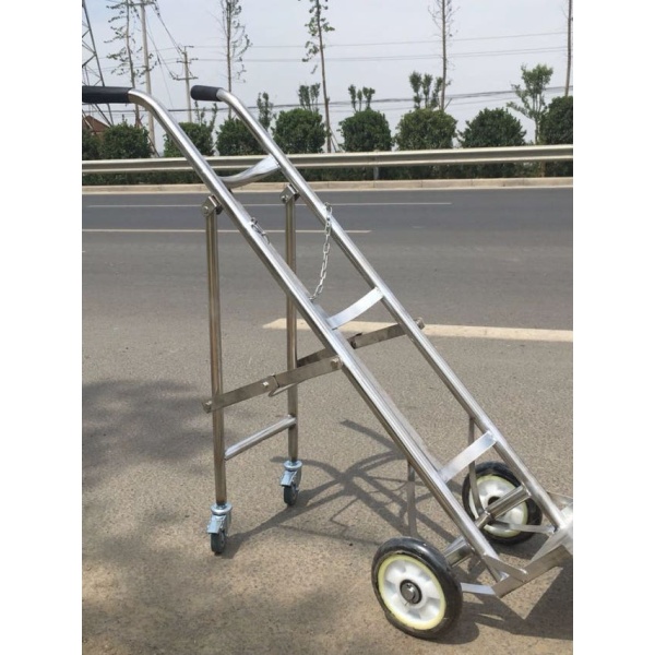 튼튼한 LPG 산소 실린더 트롤리 운반 캐리어 바퀴 브래킷 포함 B형 단일 블루 40L 단일 실린더 고정 프레임 - 상세 이미지 2