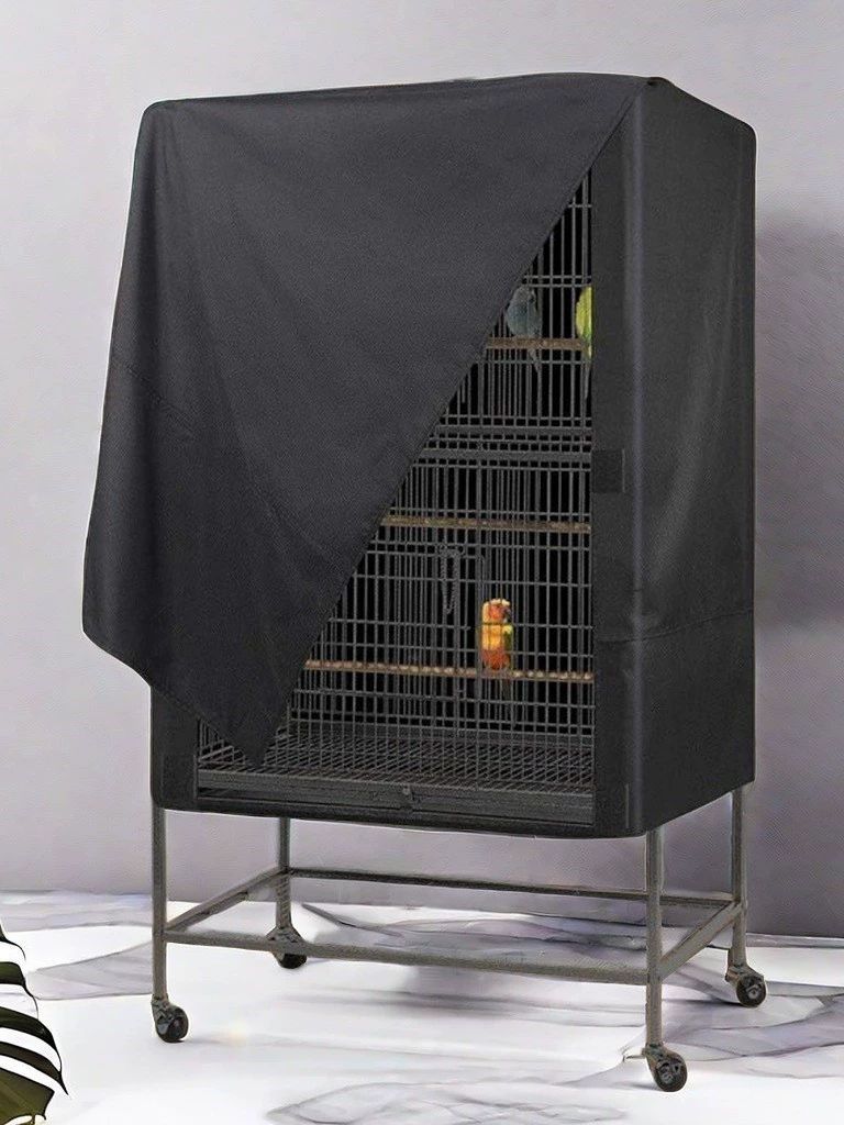 앵무새장 커버 암막 덮개 야외용 새장 통기성 단열 보온 S 블랙 48 x 48x102cm - 상품 이미지
