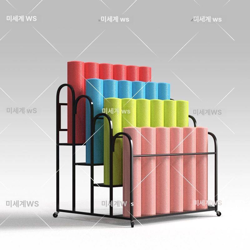 폼롤러 거치대 이동식 요가 헬스장 정리 수납랙 - 상세 이미지 3
