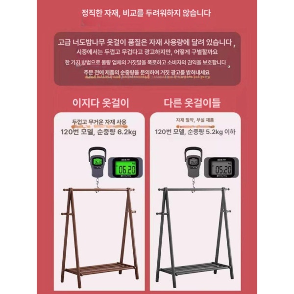 프리미엄 목재 드레스룸 원목 수납 레트로 의류점 양복 접이식 월넛 60cm 배송없음 기본 원목 월넛 60cm 배송없음 - 상세 이미지 5