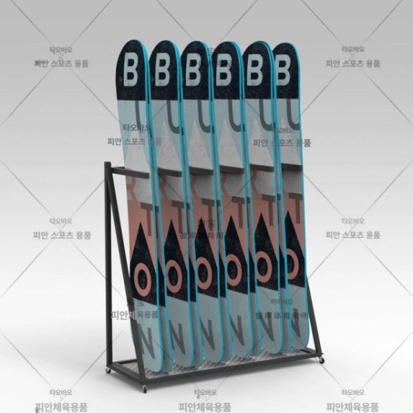 프리미엄 스키 진열대 블랙 플래그십 4개 스노우보드 보관대 업소용 가정용 매장 전시대 랙 블랙 기본 2개 스키 보관 랙 - 상세 이미지 2