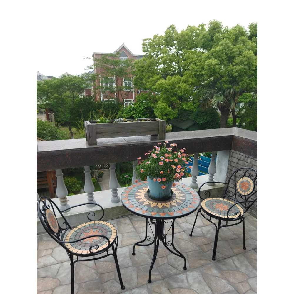 야외 철제 테이블세트 정원 발코니 용 협탁 마당 의자 65 - 상세 이미지 2