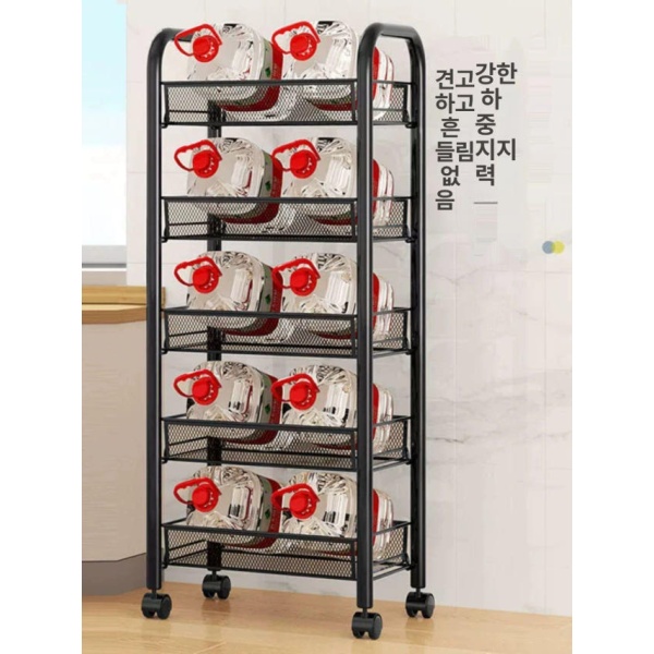 스마트 공간활용 이동식 철제 틈새 수납장 바퀴 달린 주방 수납선반 욕실 3단 화이트 행잉 박스 3단 화이트 - 상세 이미지 5