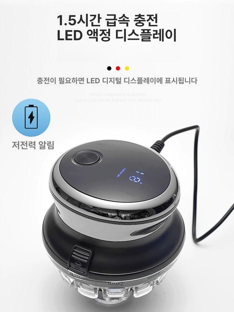 충전식 원형 전동 무선 머리 짧은 블랙 셀프 민 헤어컷 모터 이발 - 상세 이미지 4