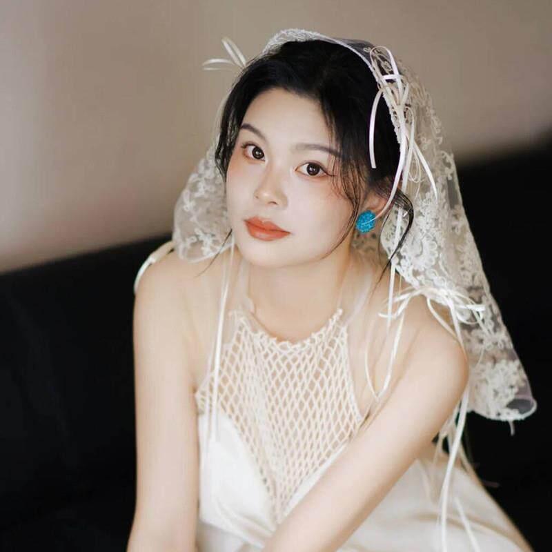 리본 레이스 웨딩베일 드레스 악세사리 브샤 셀프 촬영 - 상세 이미지 4