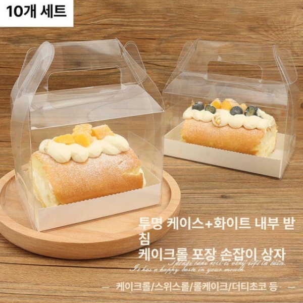 프리미엄 케이크 머핀 포장 상자 도넛 롤케익 대형 손잡이형 10개입 소형 손잡이형 10개입 - 상세 이미지 4