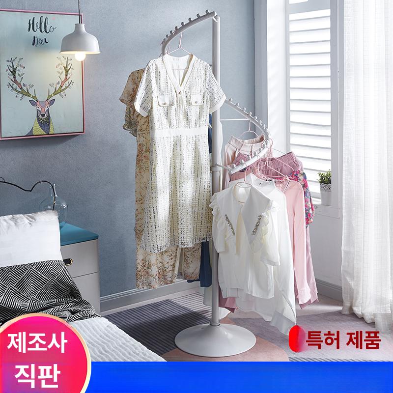 옷걸이 옷가게 철제 수납 겉옷 매장 원형 드레스룸 진주 높이 180cm,너비 62cm 기본구성 - 상세 이미지 4