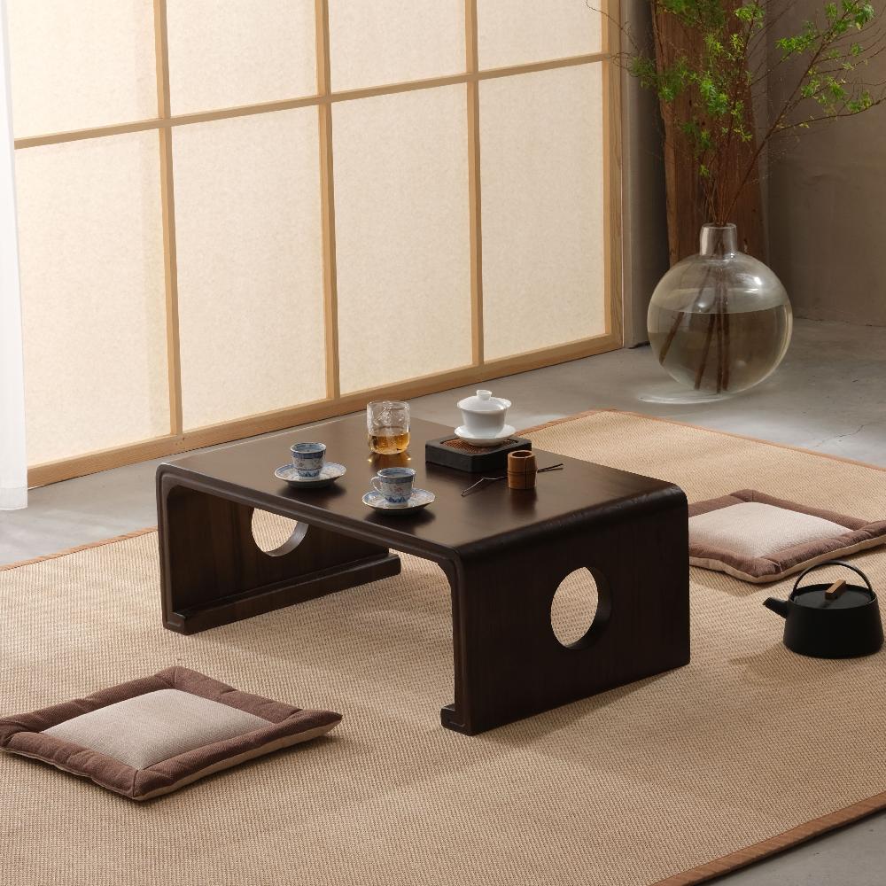 3컬러 일본식 원형 장판 여름 러그 니트 다다미 라탄 대나무 월넛 50x40x30 완제품 - 상세 이미지 4