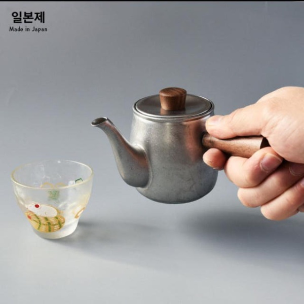 고급스러운 제작소 홍차용 티팟 미니사이즈 찻주전자 천연나무 브라이트실버 브라이트실버 - 상세 이미지 3