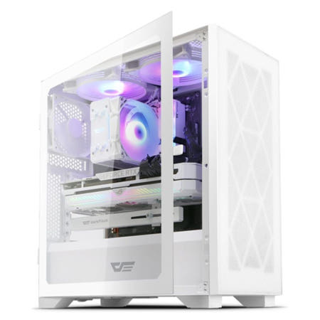 다크플래쉬 darkFlash DK1000 MESH 강화유리 미들타워 PC케이스 (화이트)