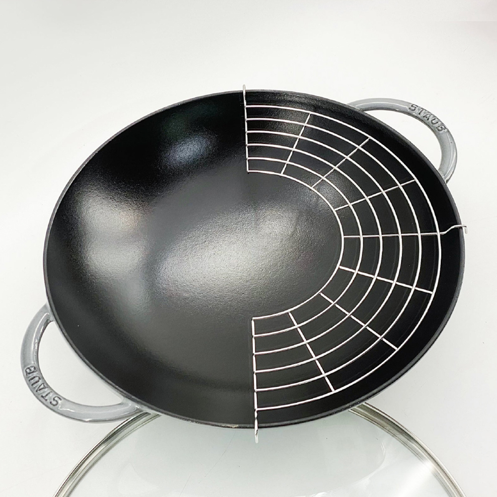 스타우브 STAUB 웍 37cm 튀김망포함 그레이 13193918-B 프랑스 B품 - 상세 이미지 2
