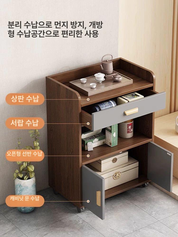 주방 수납장 홈바 수납 홈카페 냉장고장 세탁실 카페장 메인 이미지 바퀴형 1서랍 A - 상세 이미지 2