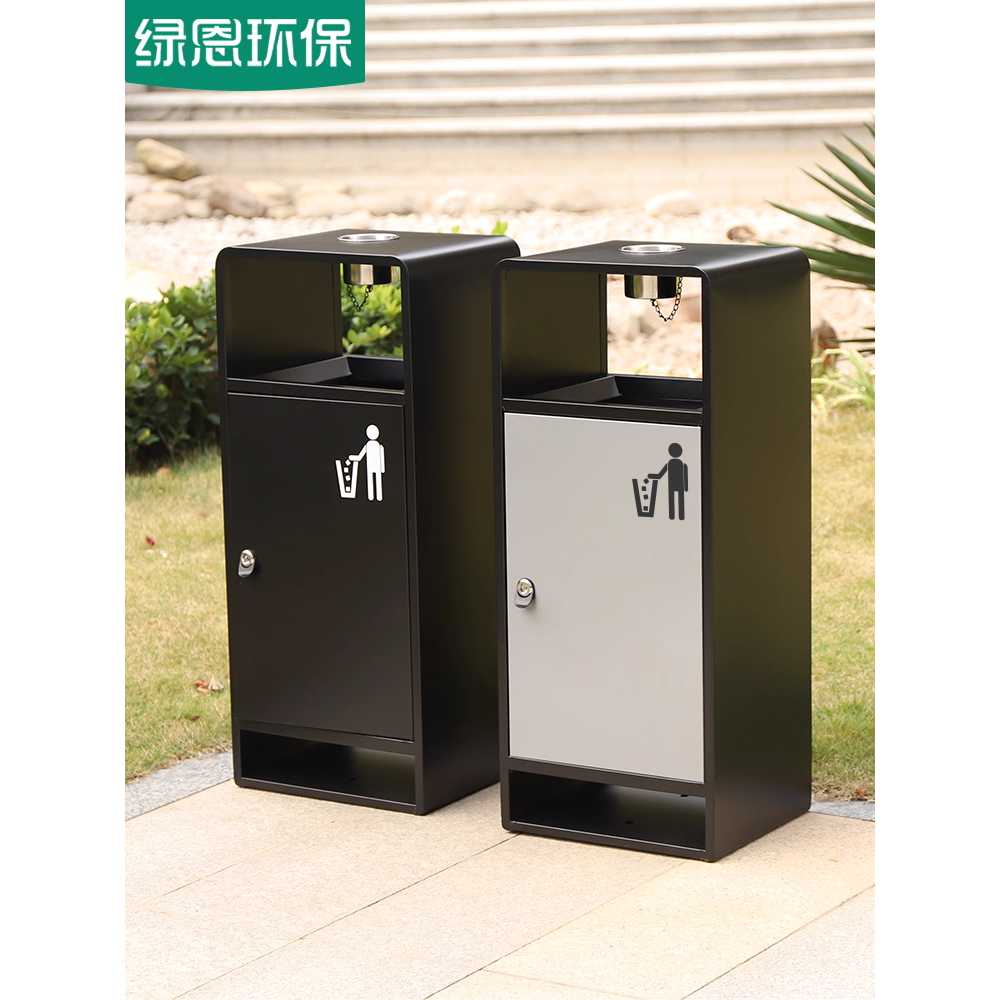 야외 휴지통 재떨이 공원 스테인리스 용 쓰레기통 쇼핑몰 이미지 6