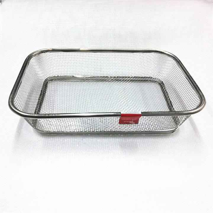 스테인리스 업소용 건지기 바스켓 튀김망 소쿠리 타공 두꺼운 미니 24cmx15cm 메쉬 6mm - 상품 이미지
